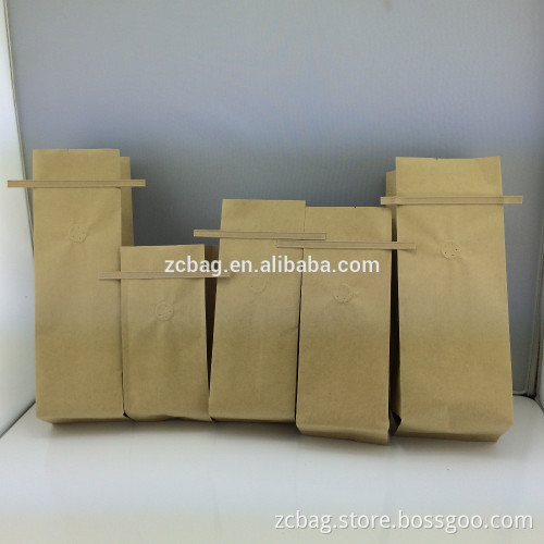 1kgs kraft aluminium foil coffee bean one way degassing tin tie middle seal gusset packaging bags